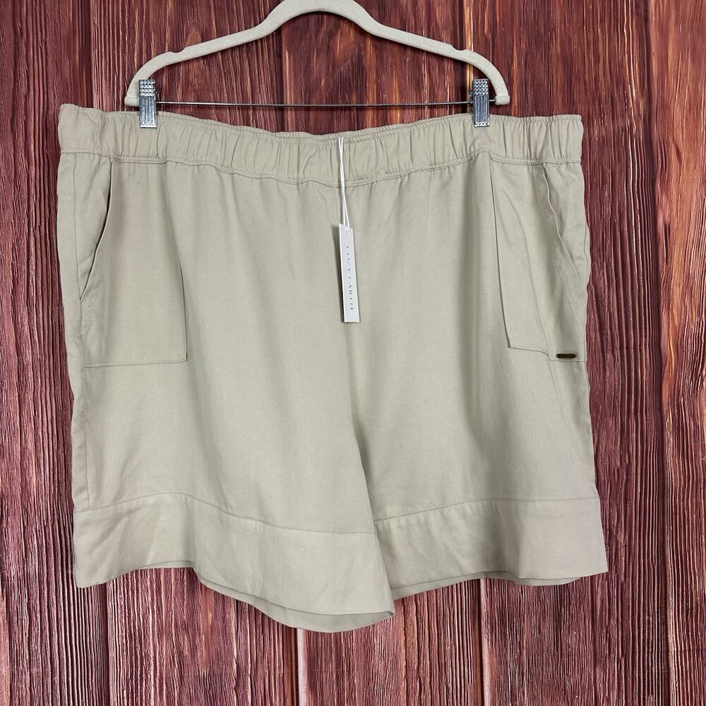 Cozy Earth Women's Woven Lived in Linen Shorts Sand Womens Size XXXL / 3X NWT